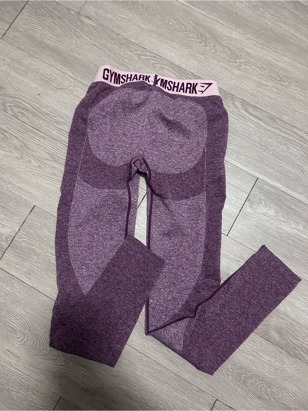 Gymshark Purple Seamless High-Waist Leggings with Pink Logo Band - Picture 3 of 4